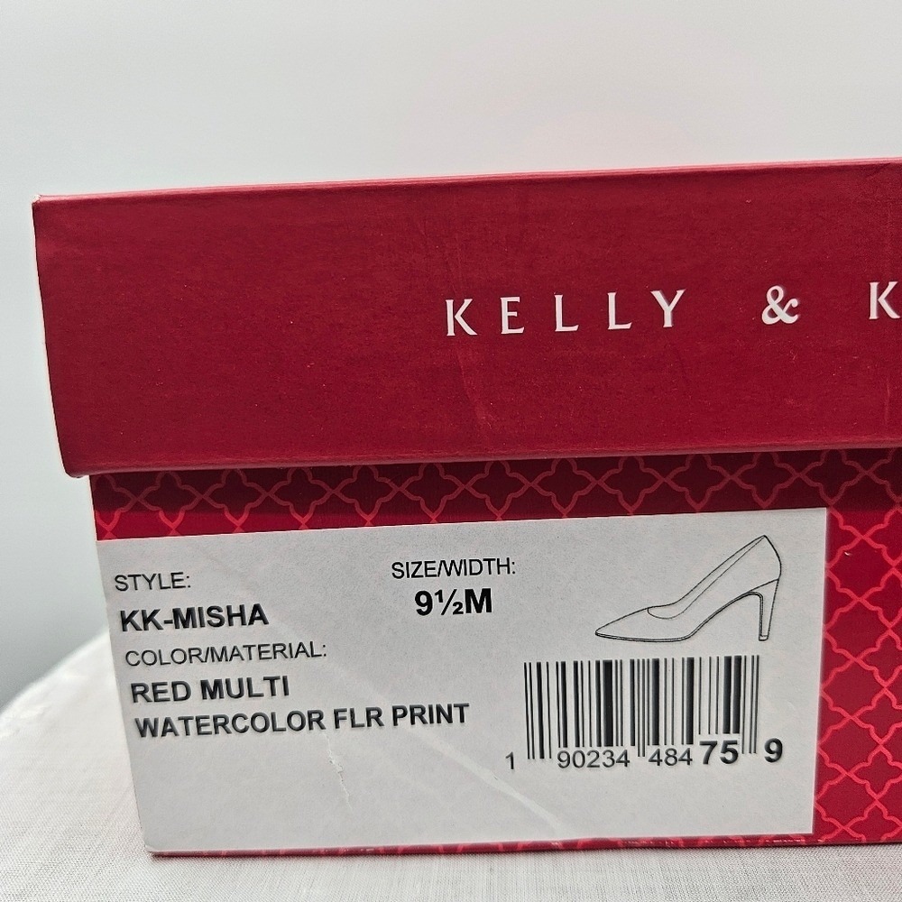 Kelly & Katie‎ Misha Red Multi Watercolor Flower Print 9.5 - Picture 9 of 9